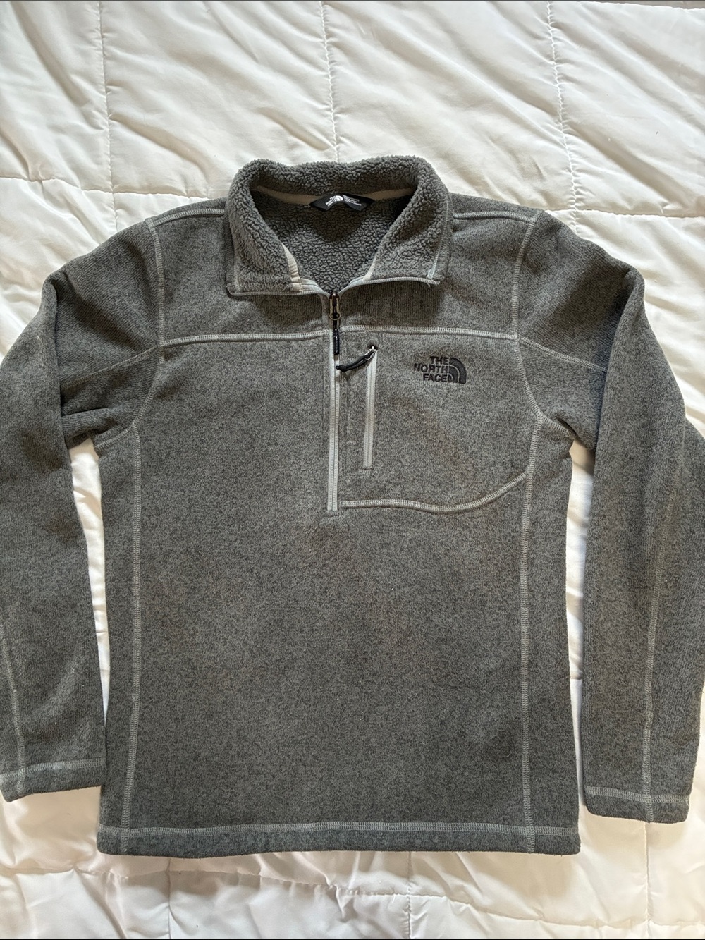 The North Face Men's Gray Gordon Lyons 1/4 Zip Fleece Pullover Size Small